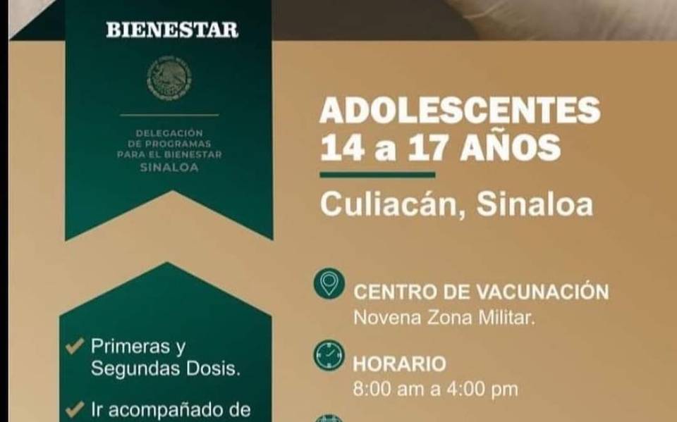 Activan vacunación Covid-19 para personas desde los 14 a los 60 años en  Culiacán - El Sol de Sinaloa | Noticias Locales, Policiacas, sobre México,  Sinaloa y el Mundo